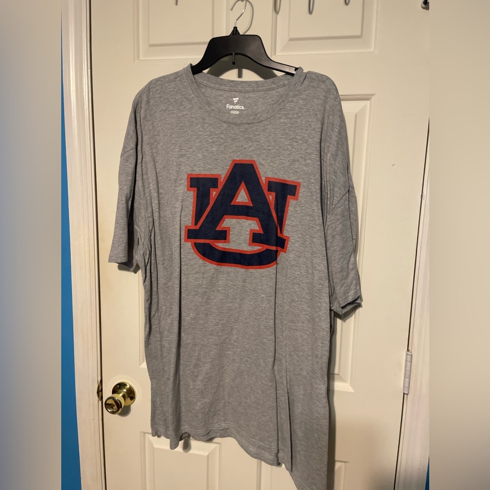 Men's Fanatics Branded Ash Auburn Tigers Primary Team Logo T-Shirt 4XL NWOT